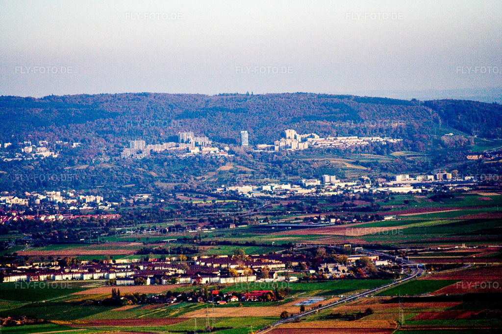 Luftbild: Ortsansicht der Ortsteile Boxberg und Emmertsgrund-Süd am Hang der südlichen Bergstraße im Ortsteil Emmertsgrund in Heidelberg im Bundesland Baden-Württemberg in Deutschland. Foto: IMG_14286.jpg vom 19.10.2008 durch Werner Riehm/FLY-FOTO.de