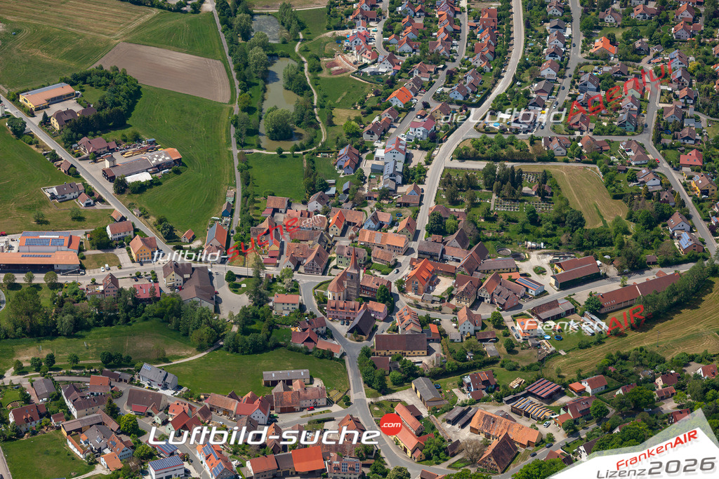 Aktuelles Luftbild von  weihenzell - Die Luftaufnahme wurde 2020 mittels UL-Flugzeug erstellt ( keine Drohne ) - hochauflösende Kamera-Systeme von  Canon -Beste Qualität - Für grossformatige Ausdrucke geeignet. Die Geschenkidee !