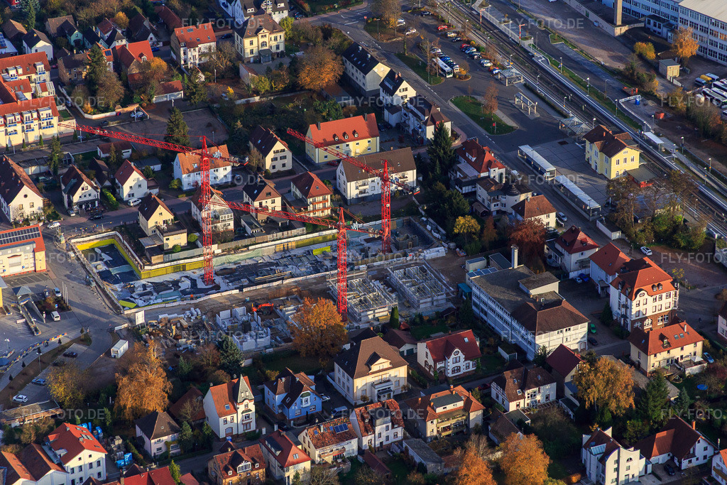 Luftbild: Baustelle für Im Stadtkern in Kandel im Bundesland Rheinland-Pfalz in Deutschland. Foto: IMG_085215.jpg vom 08.11.2015 durch Werner Riehm/FLY-FOTO.de