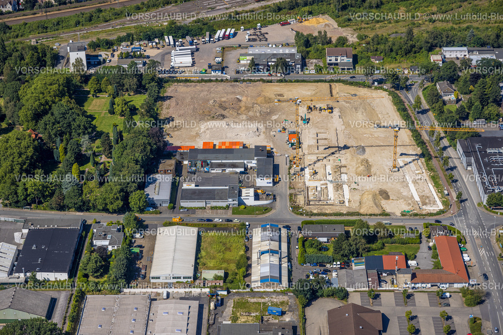 Herne240803657 | Luftbild, Baustelle im Gewerbegebiet Am Trimbuschhof, Sodingen, Herne, Ruhrgebiet, Nordrhein-Westfalen, Deutschland