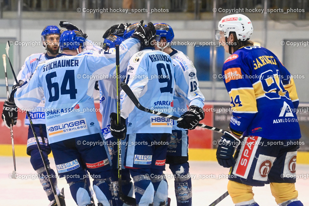 ESC Steindorf vs. HC Kufstein Dragons 25.2.2023 | Jubel ESC Steindorf Mannschaft, #91 Kravanja Kristian, #64 Stichauner Fabian