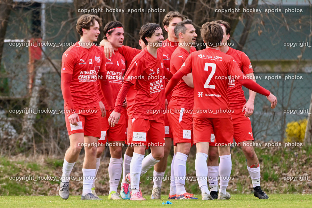 KAC 1909 vs. Union Matrei | Jubel KAC 1909, #2 Tim Tassotti KAC 1909, #16 Max Martin Dirkes KAC 1909, #14 Maximilian Leipold KAC 1909, #13 Moritz Jesacher KAC 1909, #4 Patrick Legner KAC 1909, KAC 1909 vs. Union Matrei, KAC 1909 vs. Union Matrei am 21.03.2026 in Klagenfurt (Sportplatz KAC), Austria, (Photo by Bernd Stefan)