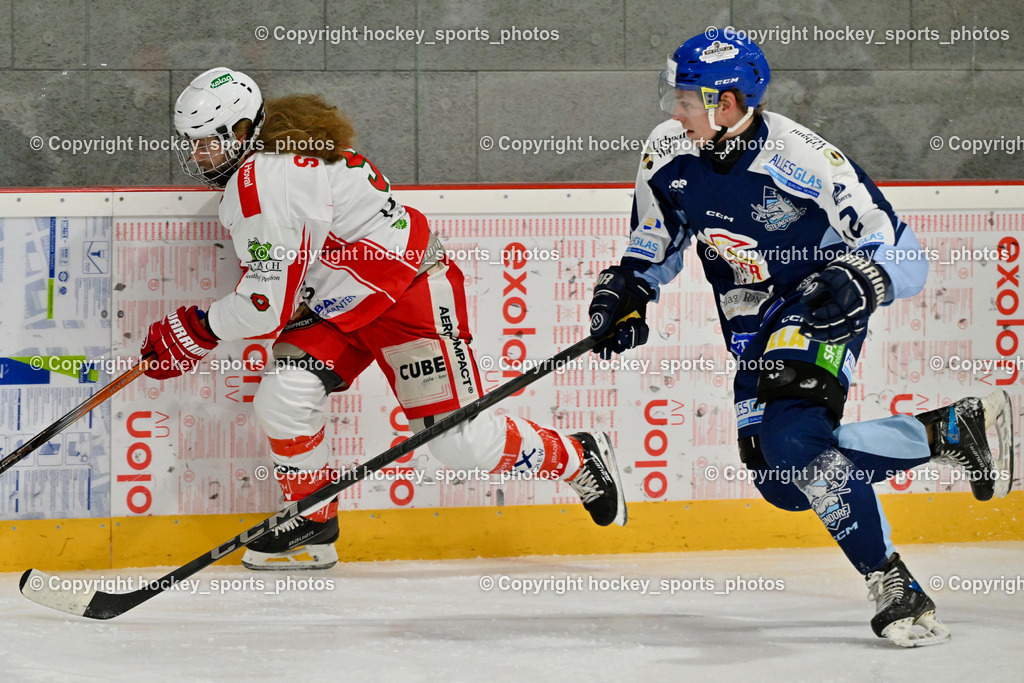ESV FERLACH vs. ESC SOCCERZONE STEINDORF | #9 Steiner Markus ESV Ferlach, #72 Hobitsch Samuel ESC Steindorf, ESV FERLACH vs. ESC SOCCERZONE STEINDORF, ESV FERLACH vs. ESC SOCCERZONE STEINDORF am 22.11.2024 in Ferlach (Eishalle Ferlach ), Austria, (Photo by Bernd Stefan)