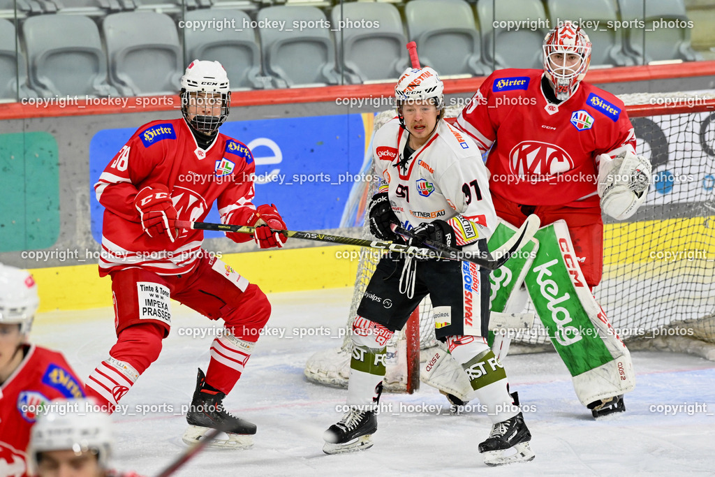 EC KAC Future Team vs. Rittner Buam 16.11.202 | #38 Böhs Gerrit, #91 Sunitsch Marco, #75 Kropiunig Ralf