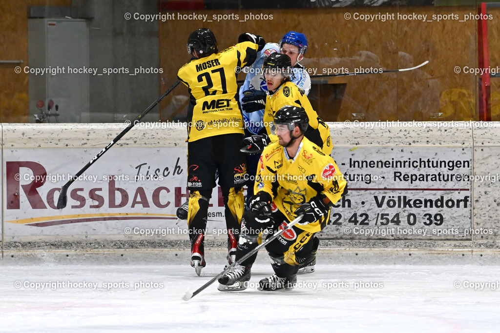 EC Spittal Hornets vs. ESC Steindorf 28.10.2023 | #27 Moser Daniel, #98 Thalhammer Dominic, #90 Ogertschnig Joshua, #18 Pewal Martin