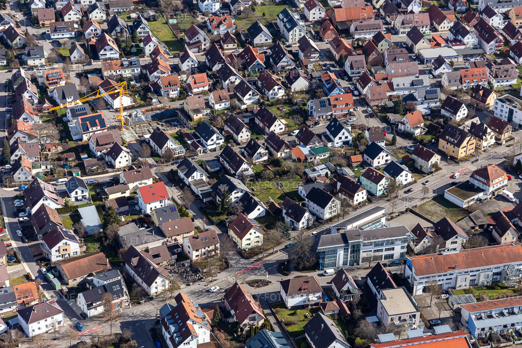 Luftbild: Kindergarten Jahnstraße in Renningen im Bundesland Baden-Württemberg in Deutschland. Foto: IMG_124956.jpg vom 20.02.2021 durch Werner Riehm/FLY-FOTO.deKindergarten Jahnstraße | Renningen