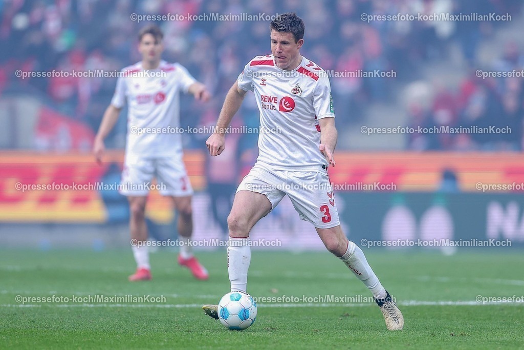 1FC09022501078 | 09.02.2025, Fußball, 1. FC Köln - FC Schalke 04, 2.. Fußball Bundesliga, 21. Spieltag, RheinEnergie-STADION, Saison 2024 2025: Dominique Heintz (FC Köln #3)DFB regulations prohibit any use of photographs as image sequences and or quasi-video.