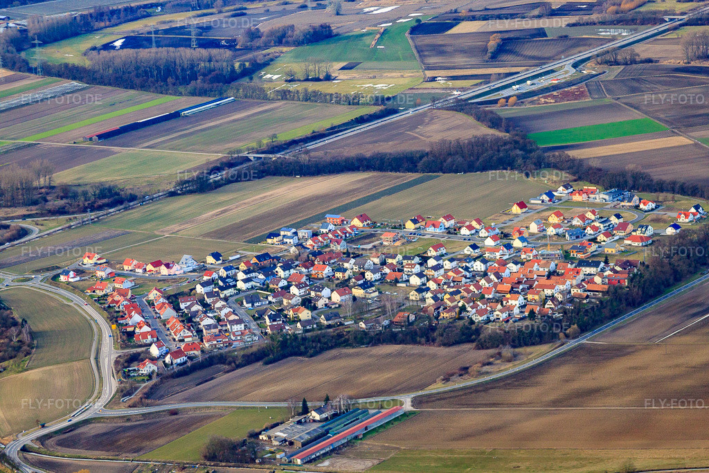Luftbild: Ortsteil von Südosten im Ortsteil Hardtwald in Neupotz im Bundesland Rheinland-Pfalz in Deutschland. Foto: IMG_24568.jpg vom 27.02.2010 durch Werner Riehm/FLY-FOTO.de