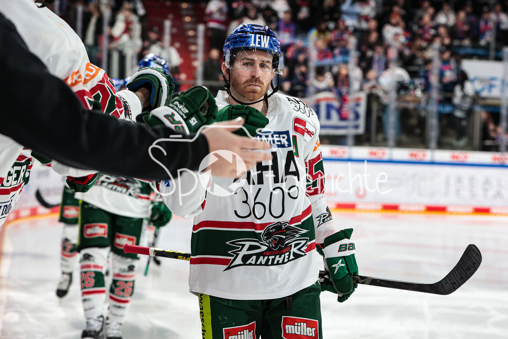 Nuernberg ICE Tigers - Augsburger Panther | David WARSOFSKY (AEV #55) freut sich ueber den Treffer zum 1-3
