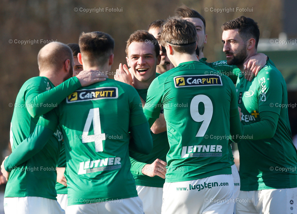 A_LUI_04032023_24 | SPORT,FUSSBALL LT1 OOE LIGA 2023 ASKOE OEDT-SC LUGSTEIN CABS FRIEDBURG 04.03.2023 IM BILD: TORSCHUETZE ZUM 1:0 MARIO LEITNER  (MITTE FRIEDBURG) FOTO:FOTOLUI