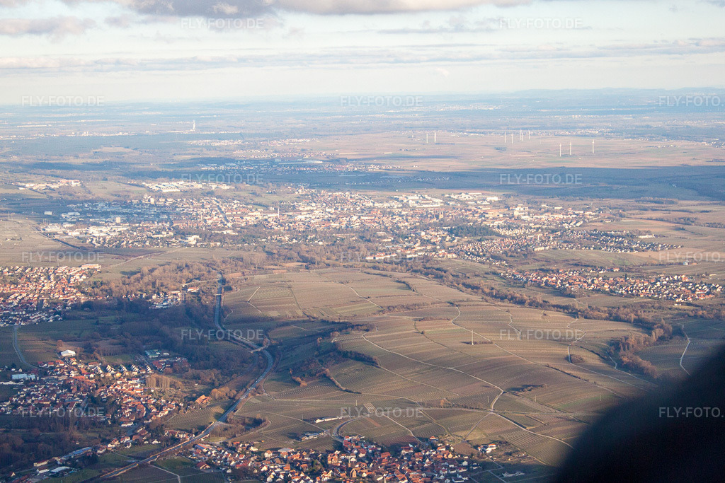 Luftbild: Landau von Westen in Landau in der Pfalz im Bundesland Rheinland-Pfalz in Deutschland. Foto: IMG_62149.jpg vom 23.02.2014 durch Werner Riehm/FLY-FOTO.de