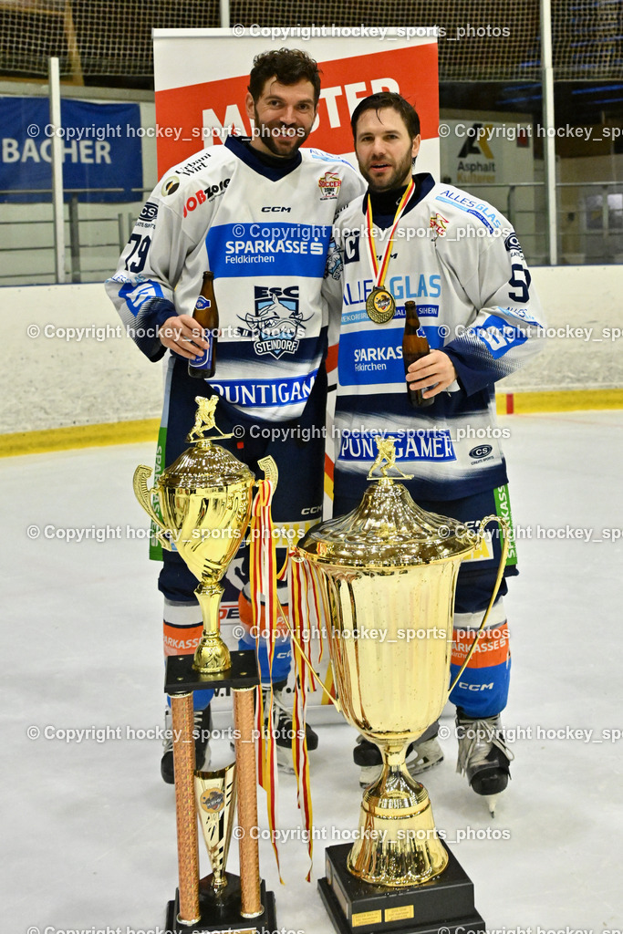 ESC Sparkasse Steindorf Meister 2025/26 | #79 Petrik Benjamin ESC Steindorf, #57 Wilfan Franz ESC Steindorf, ESC Sparkasse Steindorf Meister 2025/26, ESC Sparkasse Steindorf Meister 2025/26 am 08.03.2026 in Althofen (Stadthalle Althofen), Austria, (Photo by Bernd Stefan)