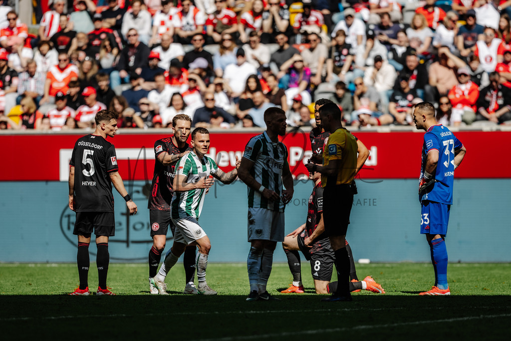 2. Bundesliga, Saison 2024/25, 28. Spieltag: Fortuna Düsseldorf - SC Preußen Münster | Düsseldorf, 05.04.2025: 2. Bundesliga, 28. Spieltag, Fortuna Düsseldorf gegen SC Preußen Münster in der Merkur Spiel-Arena in Düsseldorf. Foto: sportfotografie.ms | Markus Paletta - Realisiert mit Pictrs.com