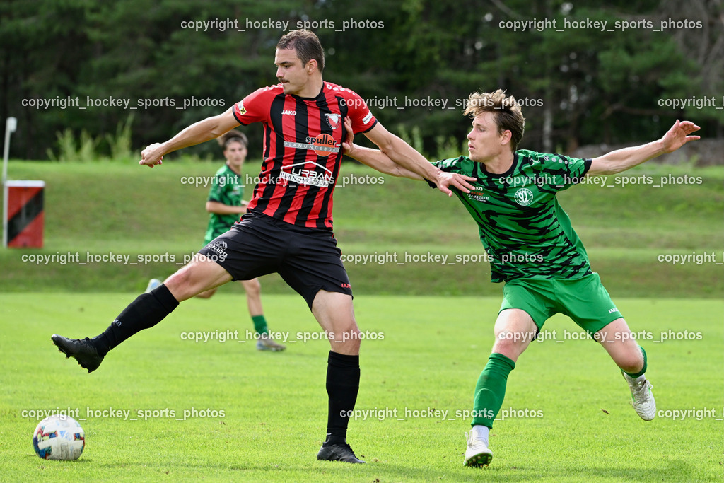 ATUS Nötsch vs. SC Landskron | #9 Raphael Nageler ATUS Nötsch, #3 Lukas Aschaber SC Landskron, ATUS Nötsch vs. SC Landskron, ATUS Nötsch vs. SC Landskron am 26.07.2025 in Nötsch (Dobratsch Arena), Austria, (Photo by Bernd Stefan)