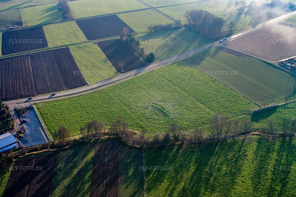 Luftbild: Wiese an der Schaidter Mühle im Ortsteil Schaidt in Wörth im Bundesland Rheinland-Pfalz in Deutschland. Foto: IMG_14819.jpg vom 30.11.2008 durch Werner Riehm/FLY-FOTO.de