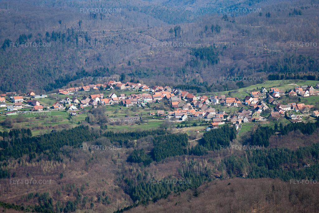 Aerial view: Graufthal in Eschbourg in the state Bas-Rhin, France.Photo: IMG_38521.jpg taken on 03/20/2011 by Werner Riehm/FLY-FOTO.comResolution of the original: 4752 x 3168 px