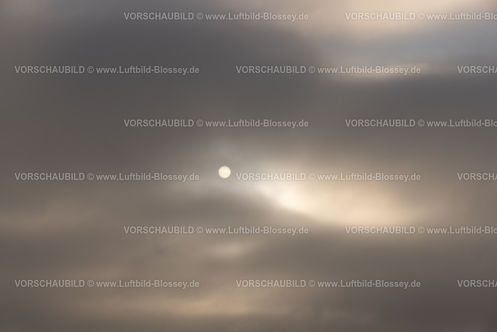 Hamm241201011 | Luftbild, Sonne und Wolken im Nebel, Stadtbezirk Herringen, Hamm, Ruhrgebiet, Nordrhein-Westfalen, Deutschland