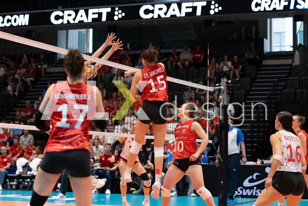 Austria v Switzerland - CEV European League Women | KRIENS, SWITZERLAND - JUNE 14: ALIX DE MICHELI of Switzerland during the CEV European League match between Austria and Switzerland at Pilatus Arena on June 14, 2026 in Kriens, Switzerland. - Realisiert mit Pictrs.com