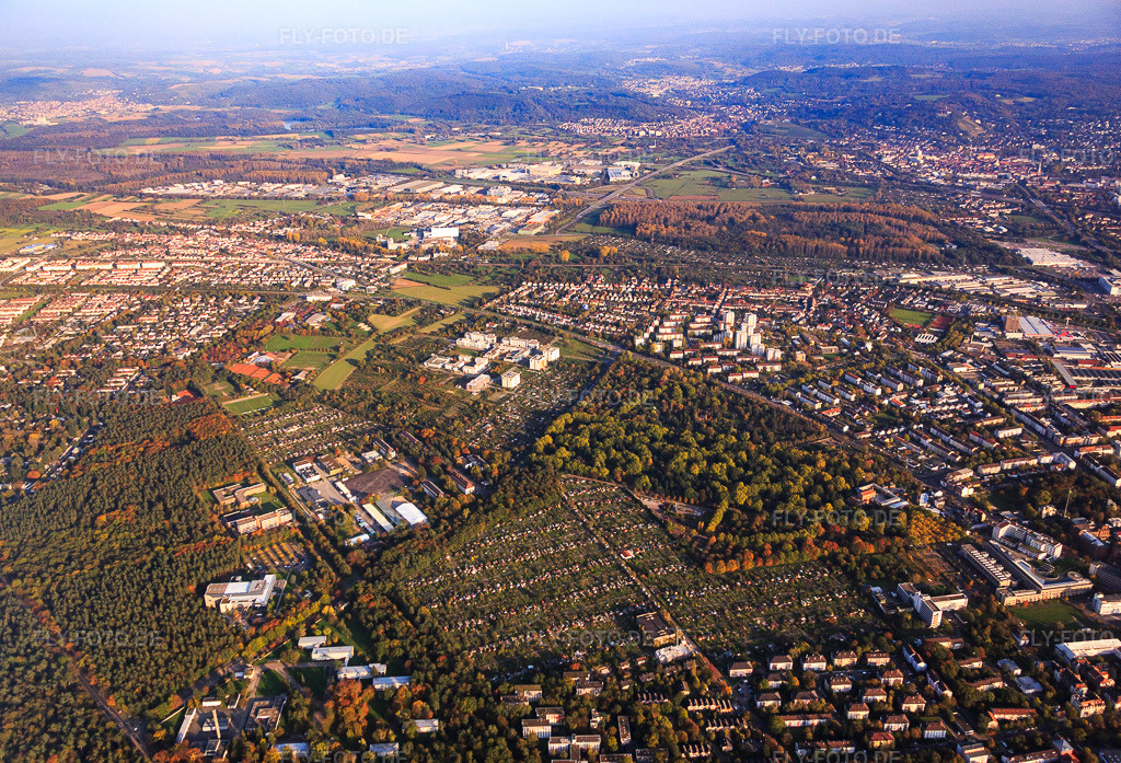 Luftbild: Kleingartenverein Hagsfelder Allee e.V. im Ortsteil Rintheim in Karlsruhe im Bundesland Baden-Württemberg in Deutschland. Foto: IMG_075436.jpg vom 26.10.2014 durch Werner Riehm/FLY-FOTO.deAuflösung des Originals: 5362 x 3648 pxKleingartenanlage Hagsfelder Allee e.V