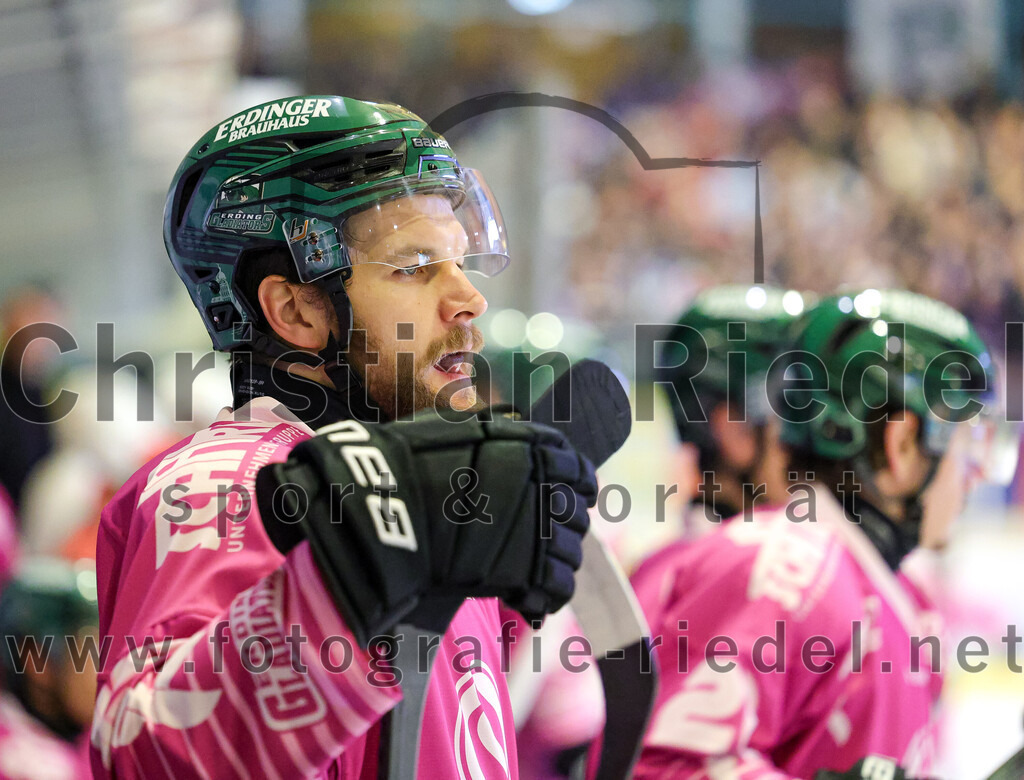 2025-10-24_099_TSV_Erding_gegen_Deggendorfer_SC | Erding, Deutschland, 24.10.2025:Eishockey, Oberliga Süd 2025 / 2026, 11. Spieltag, TSV Erding gegen Deggendorfer SC, Endergebnis: 2:4Elias Maier (Erding Gladiators, #15)Foto: Christian Riedel / fotografie-riedel.net