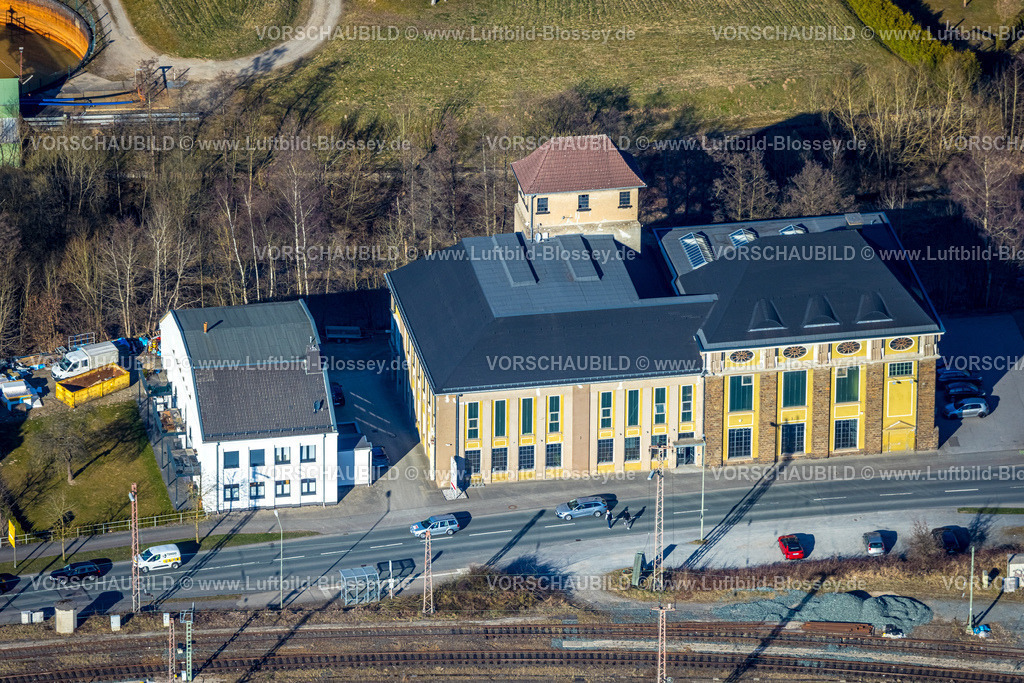 Lennestadt250309206Meggen | Luftbild, ELKUPA Gebäude Renovierung, Meggener Straße, Meggen, Lennestadt, Sauerland, Nordrhein-Westfalen, Deutschland