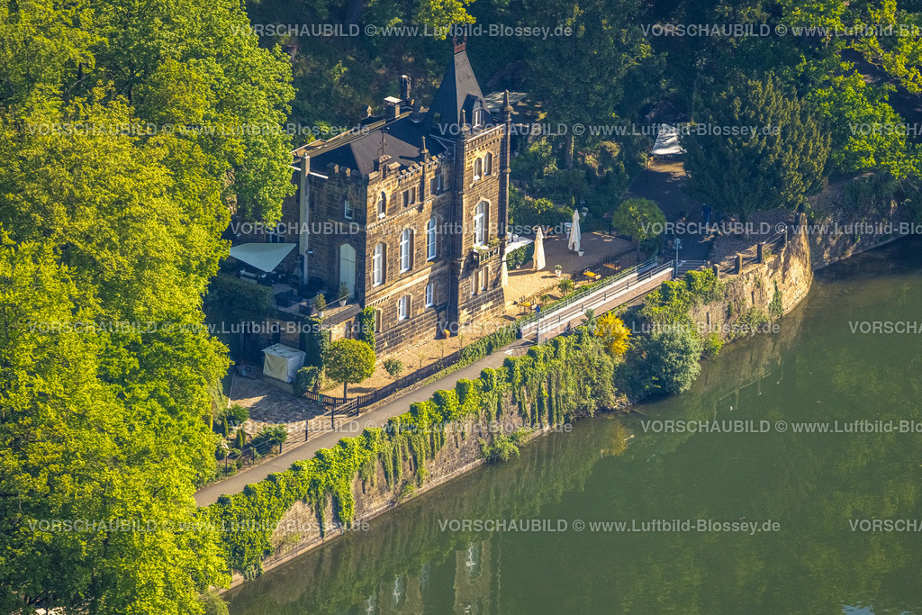 Herdecke240503329 | Luftbild, Café Seeschlösschen am Hengsteysee, Herdecke, Ruhrgebiet, Nordrhein-Westfalen, Deutschland