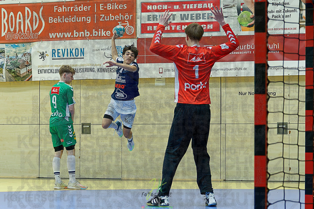 mJB Pokalrunde dt. Meisterschaft, TV Hüttenberg - TSV GWD Minden | mJB Pokalrunde dt. Meisterschaft, TV Hüttenberg - TSV GWD Minden am 15.03.2025 in Münchholzhausen (Sporthalle Münchholzhausen)Photo © 2025 - Jörg Heinrich - Realisiert mit Pictrs.com