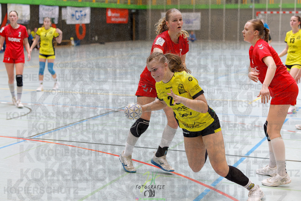 Hessenmeisterschaft wJC - Finale; HSG Kleenheim - HSG Weiterstadt/ Braunsh.Worf. | Hessenmeisterschaft wJC - Finale; HSG Kleenheim - HSG Weiterstadt/ Braunsh.Worf. am 22.03.2025 in Biedenkopf (Sporthalle Lahntalschule)Photo © 2025 - Jörg Heinrich - Realisiert mit Pictrs.com