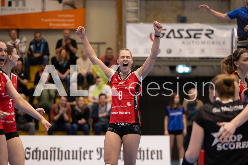 Volleyball I Frauen I Saison 2025-2026 I Volleyball NLA | Women I 1/2 Finals I  VC Kanti Schaffhausen - Sm'Aesch Pfeffingen I 18.03.2026 | 8 Lina-Marie Lieb (DE) (VC Kanti Schaffhausen) – Aussen - Realisiert mit Pictrs.com