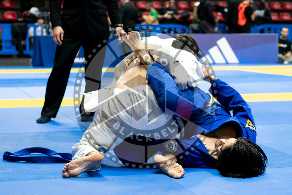 20240121PBB7141 | Fighters compete during the second day of the IBJJF European Championship in Paris, France, on January 21, 2024.