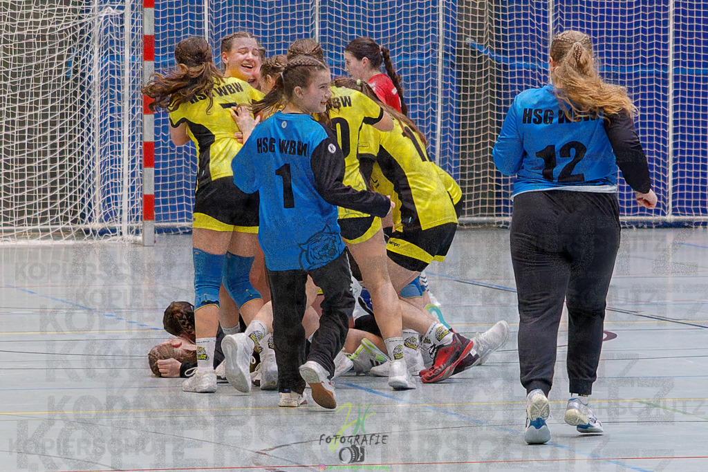 Hessenmeisterschaft wJC - Finale; HSG Kleenheim - HSG Weiterstadt/ Braunsh.Worf. | Hessenmeisterschaft wJC - Finale; HSG Kleenheim - HSG Weiterstadt/ Braunsh.Worf. am 22.03.2025 in Biedenkopf (Sporthalle Lahntalschule)Photo © 2025 - Jörg Heinrich - Realisiert mit Pictrs.com
