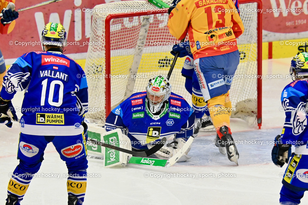 EC IDM Wärmepumpen VSV vs. MIGROSS SUPERMERCATI ASIAGO HOCKEY | #10 VALLANT Thomas EC VSV, #1 LAMOUREUX JEAN PHILIPPE EC VSV, EC IDM Wärmepumpen VSV vs. MIGROSS SUPERMERCATI ASIAGO HOCKEY, EC IDM Wärmepumpen VSV vs. MIGROSS SUPERMERCATI ASIAGO HOCKEY am 03.11.2024 in Villach (Stadthalle Villach), Austria, (Photo by Bernd Stefan)