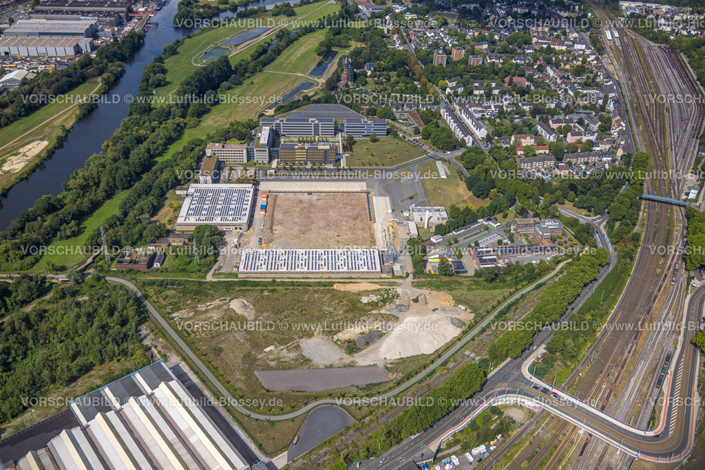 Muelheim220802395 | Luftbild, Aldi Süd Firmenzentrale, Solardach, Styrum - Süd, Mülheim an der Ruhr, Ruhrgebiet, Nordrhein-Westfalen, Deutschland