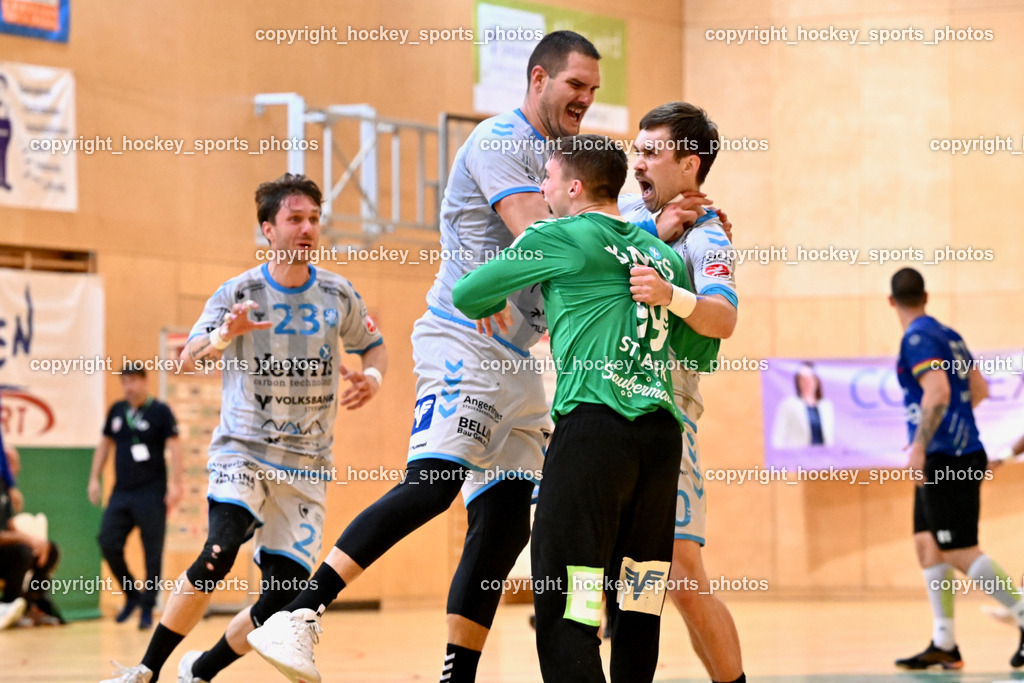 SC Ferlach vs. HSG Xentis Lipizzanerheimat | Jubel HSG Xentis Lipizzanerheimat Mannschaft, #23 Sirotic Karpo HSG Xentis Lipizzanerheimat, #99 Strasek Denis HSG Xentis Lipizzanerheimat, #56 Beciri Kristian HSG Xentis Lipizzanerheimat, #10 Mehmedovic Omer HSG Xentis Lipizzanerheimat, SC Ferlach vs. HSG Xentis Lipizzanerheimat, SC Ferlach vs. HSG Xentis Lipizzanerheimat am 03.05.2025 in Ferlach (Ballspielhalle Ferlach), Austria, (Photo by Bernd Stefan)