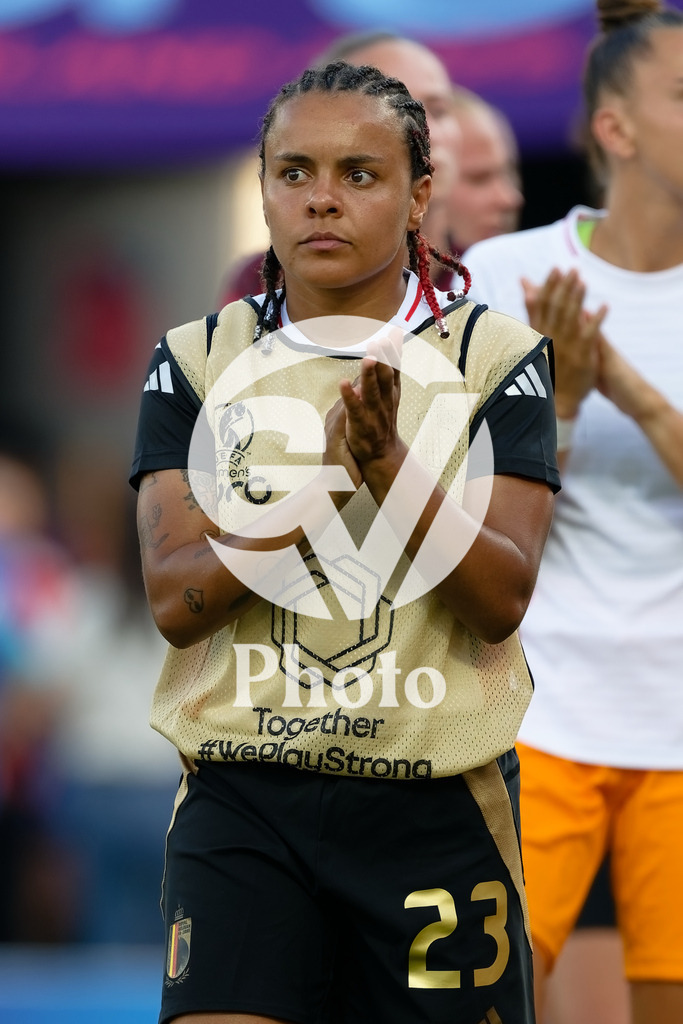 Belgium v Italy - UEFA Women's EURO 2025 Group B | SION, SWITZERLAND - JULY 3: Kassandra Missipo of Belgium looks on during the UEFA Womens EURO 2025 Group B match between Belgium and Italy at Stade de Tourbillon on July 3, 2025 in Sion, Switzerland. (Photo by Giuseppe Velletri/Sports Press Photo/Getty Images)
