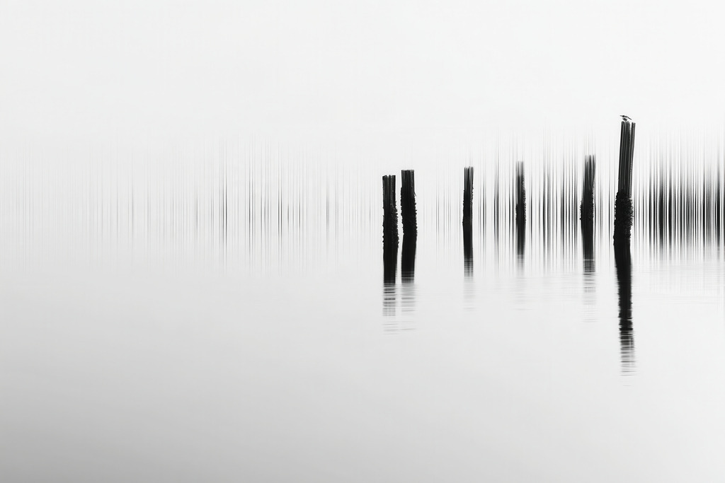KI00340 | Mit moderner KI‑generiertes schwarz-weiß Artwork, sorgfältig manuell für den Druck optimiert.