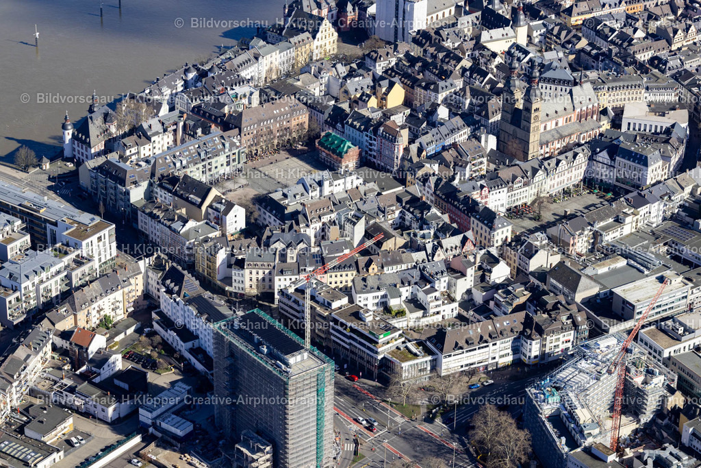 Luftbilder Koblenz-9948 | Luftbildfotografie Altstadtbereich und Innenstadtzentrum an der Marktstraße in Koblenz im Bundesland Rheinland-Pfalz, Deutschland - Realisiert mit Pictrs.com