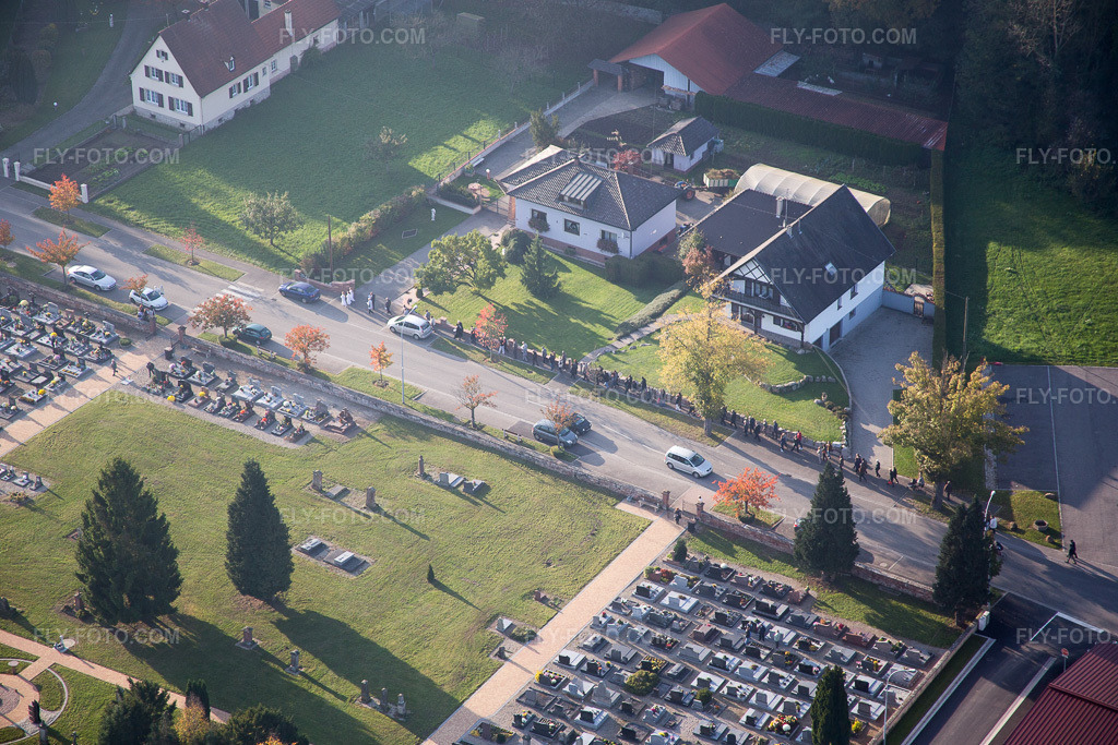 Aerial view: View of the town in Niederrœdern in the state Bas-Rhin, France.Photo: IMG_075680.jpg taken on 11/01/2014 by Werner Riehm/FLY-FOTO.comResolution of the original: 5472 x 3648 px