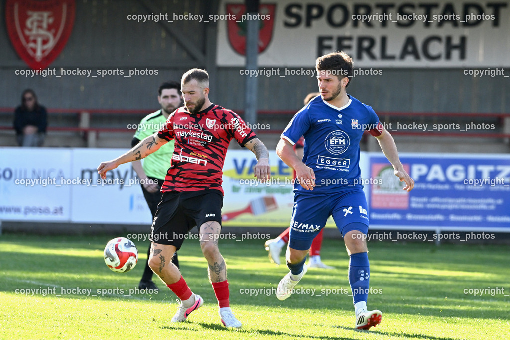 ATUS Ferlach vs. Union Matrei  | #5 Daniel Jobst ATUS Ferlach, #31 Jonathan Panzl Union Matrei, ATUS Ferlach vs. Union Matrei , ATUS Ferlach vs. Union Matrei  am 11.04.2026 in Rothenthurn (Sportplatz Rothenthurn), Austria, (Photo by Bernd Stefan)
