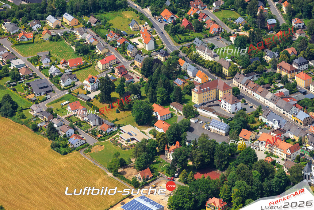 Die Luftaufnahme der Stadt Wunsiedel wurde vom UL-Flugzeug heraus erstellt ( keine Drohne )- hohe Auflösung für beste Qualität