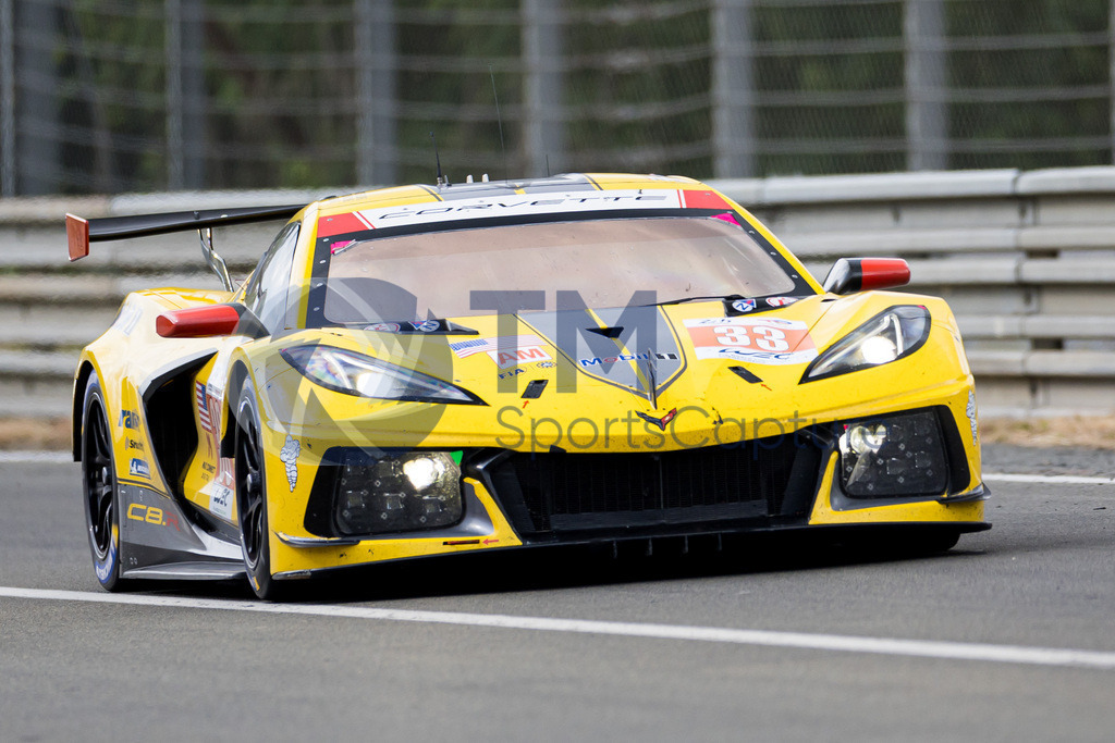 Trainproduction-20230610-2118 | LE MANS,FRANCE,10.Jun.23 - MOTORSPORTS - WEC, FIA World Endurance Championships, 24 Hours of Le Mans, Circuit de la Sarthe, race. Image shows Nicky Catsburg (NED), Ben Keating (USA) and Nicolas Varrone (ARG/ Corvette Racing). Photo: Trainproduction / Matthias Trinkl