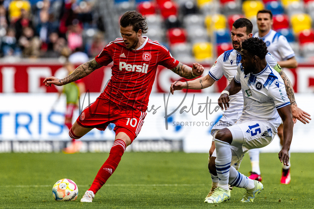 Fortuna Düsseldorf vs. Karlsruher SC | Düsseldorf, 30.04.2023: 2. Bundesliga, 30. Spieltag, Fortuna Düsseldorf gegen Karlsruher SC in der Merkur Arena in Düsseldorf. Foto: sportfotografie.ms | Markus Paletta - Realisiert mit Pictrs.com