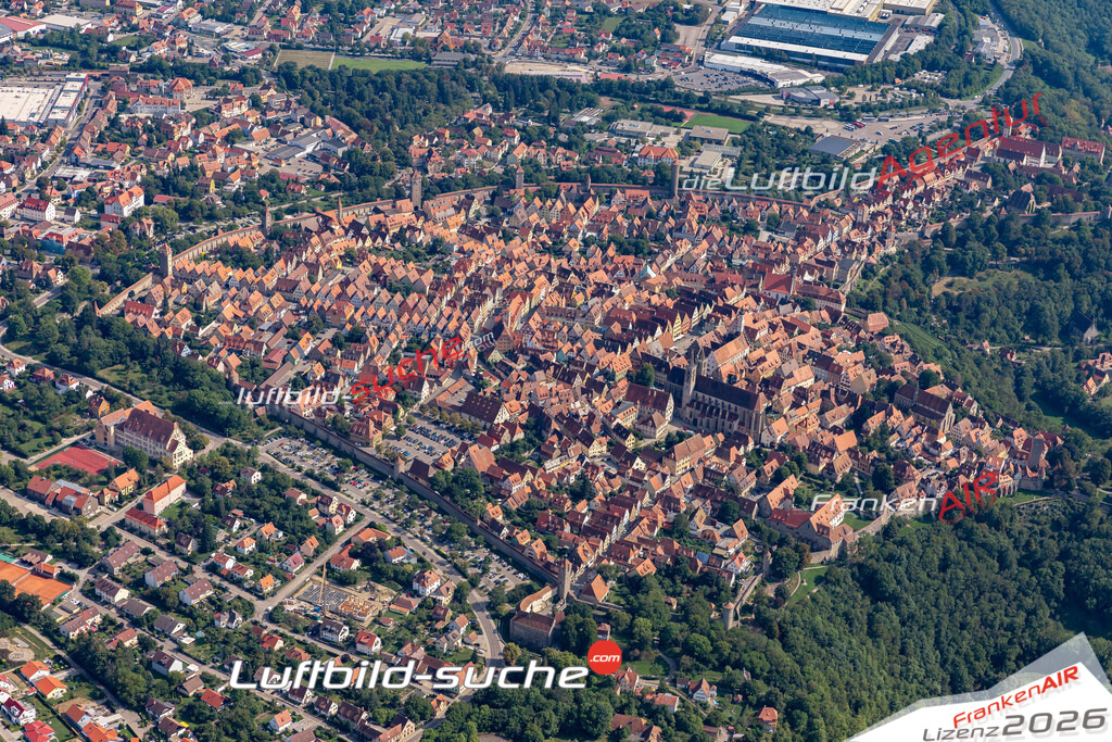 aktuelles Luftbild von  Rothenburg-tauber - Luftaufnahme wurde 2019 von https://frankenair.de mittels Flugzeug (keine Drohne) erstellt.
