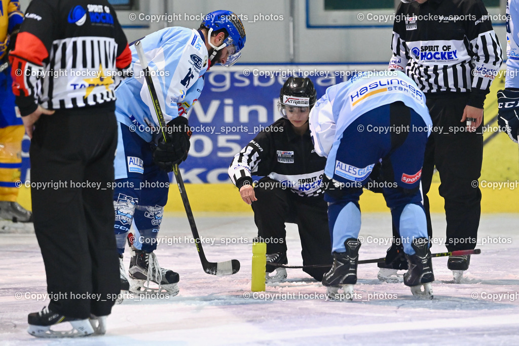  ESC Steindorf vs. EHC Althofen 2.3.2023 | #15 Gasser Daniel, Klemm Anja Referee, Eis Reperatur