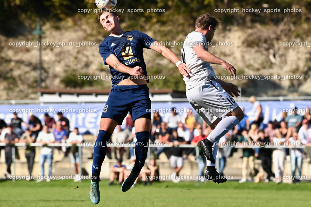 ATUS Velden vs. ASKÖ Köttmannsdorf 7.10.2023 | #8 Fabian Kopeinig ATUS Velden, #16 Nace Erzen Köttmannsdorf, ATUS Velden vs. ASKÖ Köttmannsdorf 7.10.2023, ATUS Velden vs. ASKÖ Köttmannsdorf am 07.10.2023 in Velden (Wald Arena Velden), Austria, (Photo by Bernd Stefan)