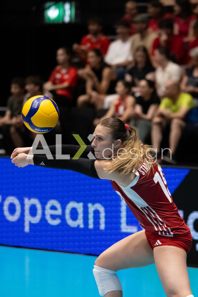 Austria v Switzerland - CEV European League Women | KRIENS, SWITZERLAND - JUNE 14: EVA STABENTHEINER of Austria during the CEV European League match between Austria and Switzerland at Pilatus Arena on June 14, 2026 in Kriens, Switzerland. - Realisiert mit Pictrs.com