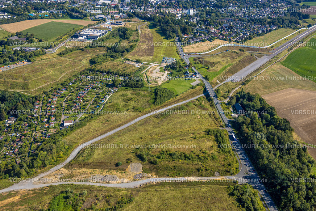 Heiligenhaus240813270 | Luftbild, Baustelle Autobahn Neubauabschnitt der A44, Lückenschluss zwischen Ratingen-Ost und Velbert, Ratinger Straße, Hofermühle, Heiligenhaus, Ruhrgebiet, Nordrhein-Westfalen, Deutschland