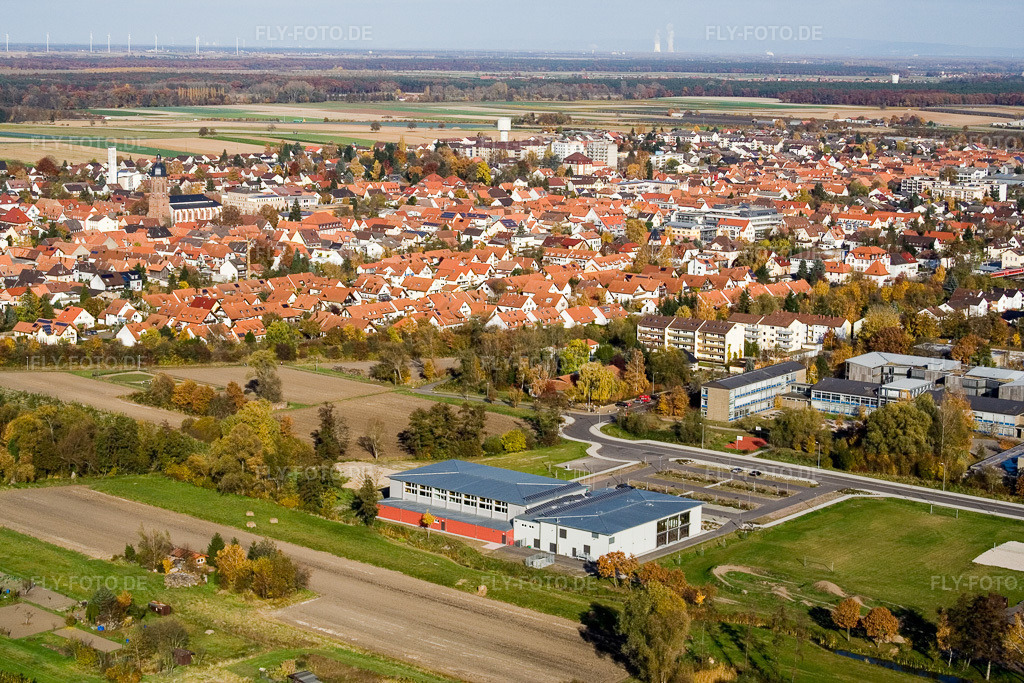 Luftbild: Bienwaldhalle Kandel in Kandel im Bundesland Rheinland-Pfalz in Deutschland. Foto: IMG_8871.jpg vom 05.11.2007 durch Werner Riehm/FLY-FOTO.de