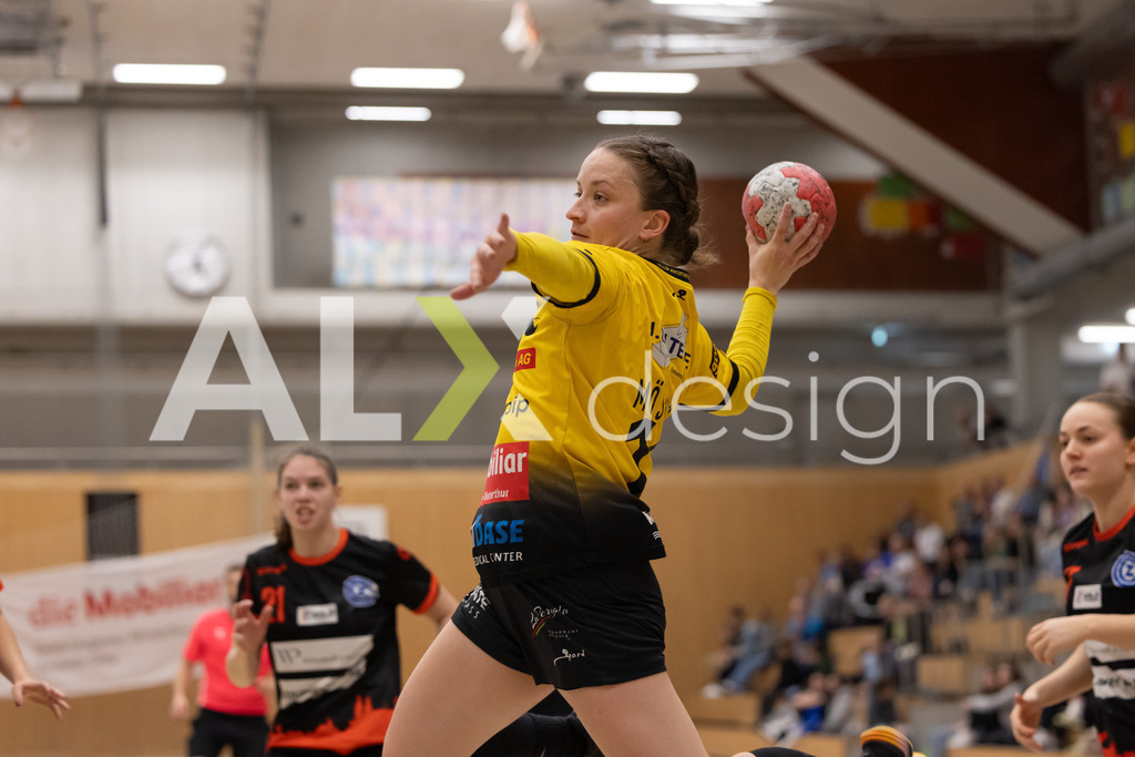 Handball I Frauen I Saison 2025-2026 I Handball Swiss Premium League 1 | Women I Round 5 I  Yellow Winterthur - GC Amicitia Zürich I 15.03.2026 | 14 Jessica Mössner (CH) (Yellow Winterthur) – Flügel links - Realisiert mit Pictrs.com