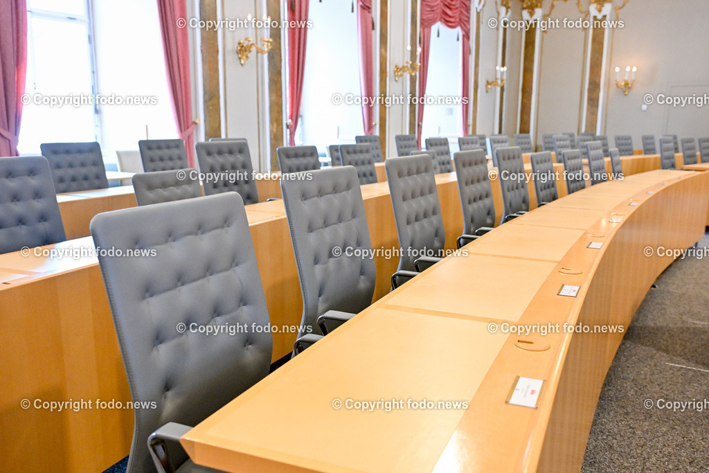 Landhaus Linz_ Landtagssitzungssaal_ 05.03.2024-6 | 05.03.2024, Landhaus Linz AUT, Promenade, Landtagssitzungssaal, im Bild Neue Bestuhlung